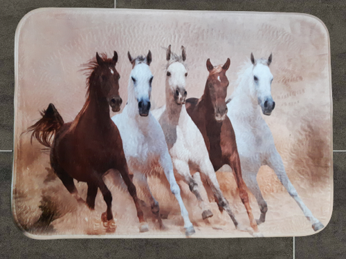 Badmat met foto paarden