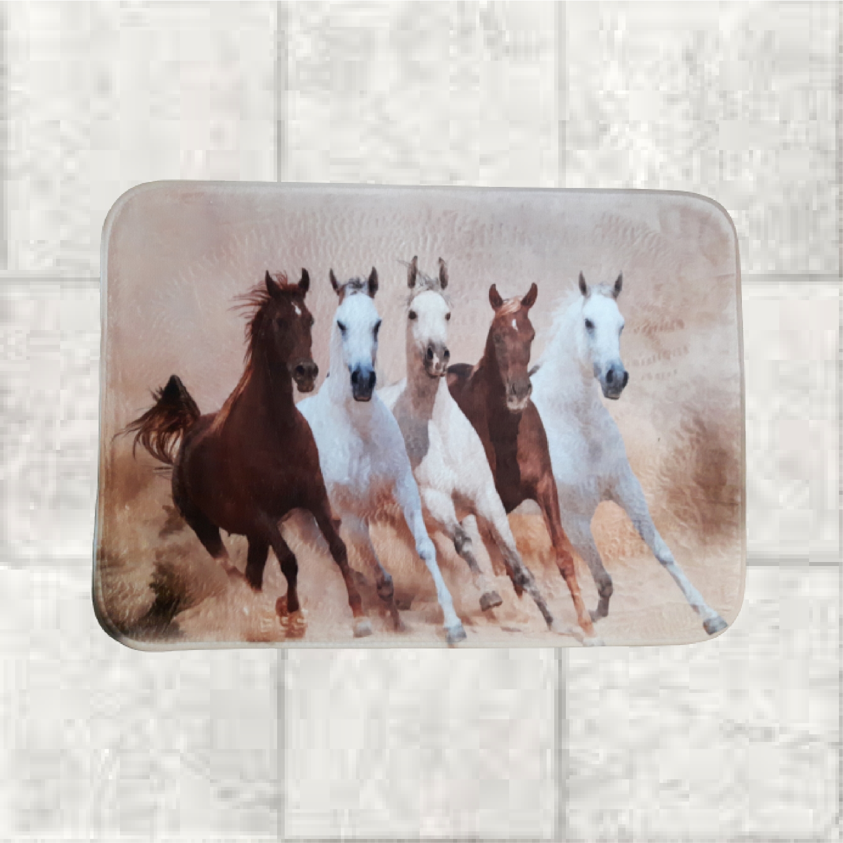 Badmat met foto paarden