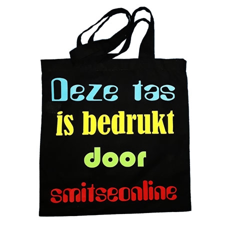Draagtas bedrukt met full-color foto en 1 kleur omlijsting